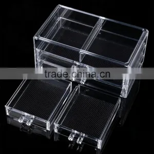 New ACEVIVI Acrylic Clear Makeup Cosmetic Drawers Grids 2 Tiers Display Desktop Home Storage Cosmetics Containers OS004876 thumbnail-2