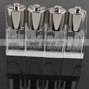 8G 16G 32G Crystal Pen Drive With Light-up Logo thumbnail-6
