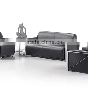 S-53 Leather Stainless Steel Fram High Quality Office Sofa thumbnail-2