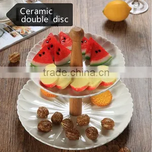 Two Layers of Fruit Cake Dessert Ceramic Double Disc HY1671602 thumbnail-1