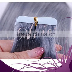 Remy Tape Hair Skin Weft Real Human Hair Extensions Gery Hair thumbnail-1