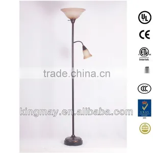 Antique Torchiere Floor Lamp With Rockerarm Reading Light thumbnail-4