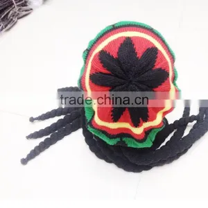 Hot Jamaica Reggae Stylish Knitted Earflap Hat Jamaica Knitted Rasta Hat With Dreadlocks Bob Marley Hair Fancy Hat thumbnail-4