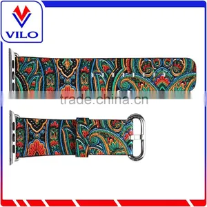 Wholesale Genuine Leather Watch Strap Wrist Band With Metal Clasp for Apple Watch thumbnail-5