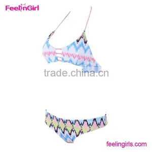 Blue and White Sex Girl Photo Bathing Suit thumbnail-3