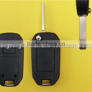 Peugeot Remote Key Shell Blank 2 Button Flip Case With VA2 Blade thumbnail-1