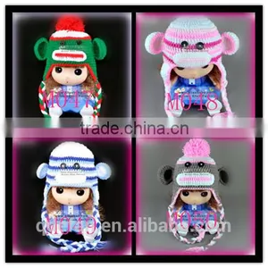 Monkey Pattern Fancy Crochet Baby Caps and Hats thumbnail-2