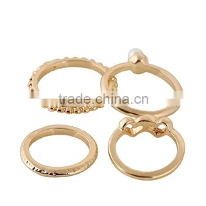 Yellow Gold Wedding Joint Armor Knukle Ring Sets Settings Without Stones thumbnail-2