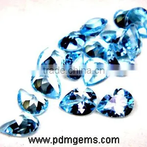 Sky Blue Topaz Semi Precious Gemstone Pear Cut Faceted Lot For Silver Necklace From Manufacturer thumbnail-2