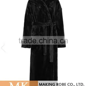 Ladies Hooded Luxury Fleece Dressing Gown thumbnail-5