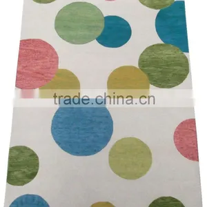 Multi Colour Circles Design Hand Tufted Cut Pile Wool Carpets thumbnail-1