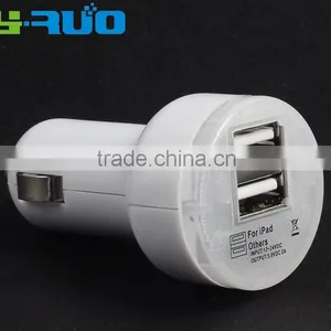 Cheapest China Mobile Phone 5v 2.1A Dual Usb Ports Mini Car Charger for Iphone 6s, Tablet pc thumbnail-3