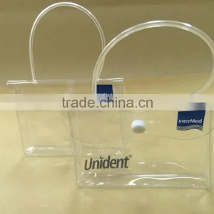 Small Size Clear Plastic PVC Button Closure Bag With Handle thumbnail-4