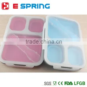 3 Compartments Microwave Bento Lunch Box Set For Kids Multifunctional Lunchbox thumbnail-1