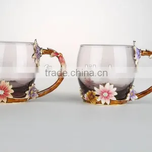 Popular Daisy Design Pewter Enamel Water Cup Roro Brand thumbnail-2