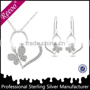 Attractive Heart Engraving Sterling Silver Pendant With a Butterfly thumbnail-2