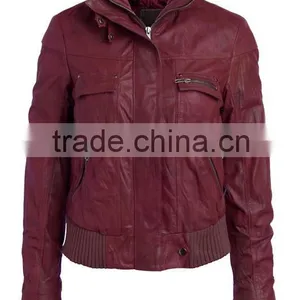 Ladies Fashion Leather Jacket & Rib Style Fashion Wear thumbnail-3