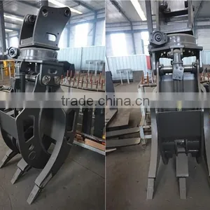 360 Degree Rotating Log Grapple, Hydraulic Excavator Wood Grapple /Stone Grapple for Sale thumbnail-1