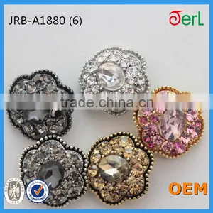 New Fashion Custom Pearl Crystal Rhinestone Button for Fur Leather Clothing thumbnail-1