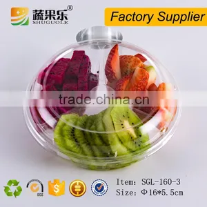 Disposable Round PET Plastic Take Away Salad Bowl With Lid thumbnail-4