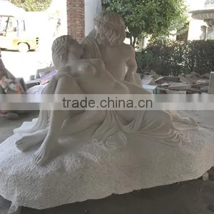 Life Size White Marble Man and Woman Garden Statue thumbnail-3