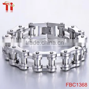 New Men's 316L Stainless Steel Motorcycle Bicycle Chain Biker Bracelet Bangle 13mm 8.5'' thumbnail-3