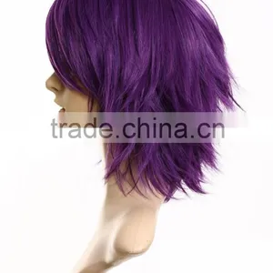 Cheap Synthetic Cosplay Wigs for Men Prices Purple Short Hair Wigs Wholesale thumbnail-3