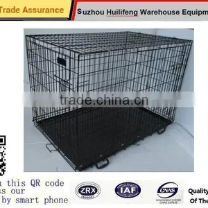 2 Door Pet Cage Folding Dog Cat Crate Cage Kennel W/ABS Tray thumbnail-2