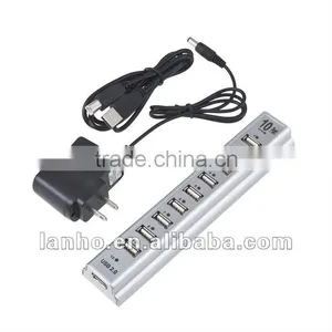 10 Ports Laptop USB HUB 2.0 480Mbps High Speed Power Adapter For Camera Printer thumbnail-1