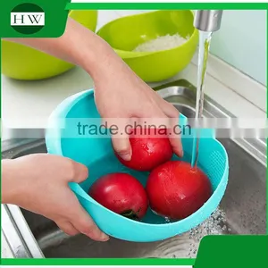 Multipurpose Plastic Manual Fruit Vegetable Rice Sifter Wash Washing Basin Strainer Sieve Bowl Basket thumbnail-4