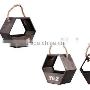 2016 High Quality Wall Hanging Houseware Decoration Wooden Flower Pot thumbnail-3
