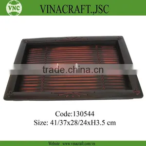 Woven Bamboo Tray in Brown Color thumbnail-1