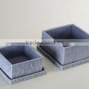 Hot Selling Modern Outdoor Garden Fiberglass Flower Pot Holder thumbnail-2