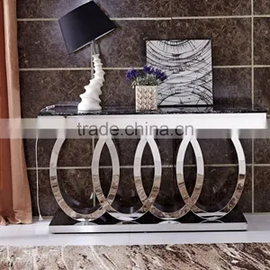 2017 Modern Mirror Stainless Steel Frame Console Table thumbnail-1