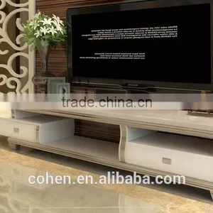 Hot Selling Royal Luxury High Gloss Stainless Steel TV Stand/cabinet Design E1073 thumbnail-2