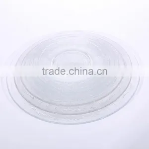 Set 7 Clear Round Flat Glass Decorative Dish Plate thumbnail-3