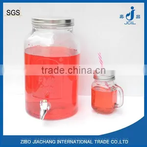 Country Style Embossed Glass Liquid Dispenser With Tap thumbnail-1