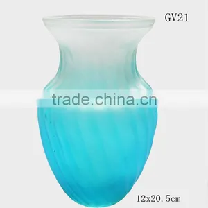 GV21 Frosted Blue Glass Vases Decoratives thumbnail-2