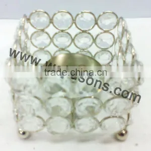 Round Crystal Tea Light Candle Holder thumbnail-4
