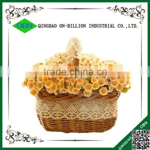 Country Style Woven Wicker Basket Flower thumbnail-1