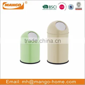 Fashionable Metal Waste Bin With Push Cover thumbnail-3