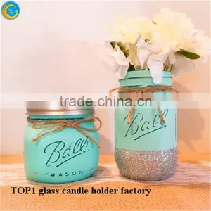 Examples of Handicrafts Glass Candle Jars With Gold Rhinestones thumbnail-2