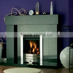 Black Granite Stone Fireplace Mantel /Indoor Fireplace thumbnail-1