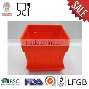 Plastic Melamine Square Flower Pot With Red Color thumbnail-1