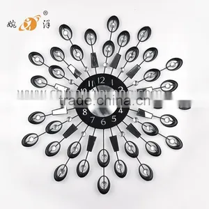 Metal Wall Digital Clock With Eye and Mirror thumbnail-1
