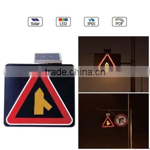 Waterproof IP65 Solar Powered(Charging) Traffic LED & Optical Fiber Sign Light (Joined Road From RIght Side) thumbnail-1