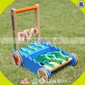 2017 New Design Walker Wooden Baby Push Toys Cartoon Crocodile Wooden Baby Push Toys W16E059 thumbnail-2