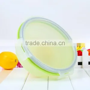 Food Grade Collapsible Silicone Storage Container 3 Sizes/ Air-tight Silicone Folding Lunch Box Microwave Safe thumbnail-4