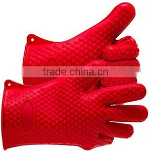 Silicone BBQ Grill Gloves Heat Resistant Best Oven Gloves With Fingers Silicone Cooking Gloves thumbnail-1