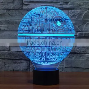 3D Death Star LED Night 7 Color Change Touch Switch Table Desk Lamp Light thumbnail-5